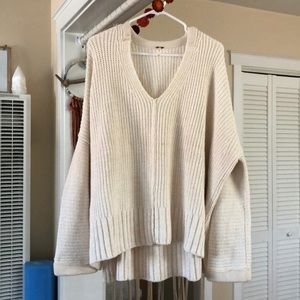 free people off white oversized sweater